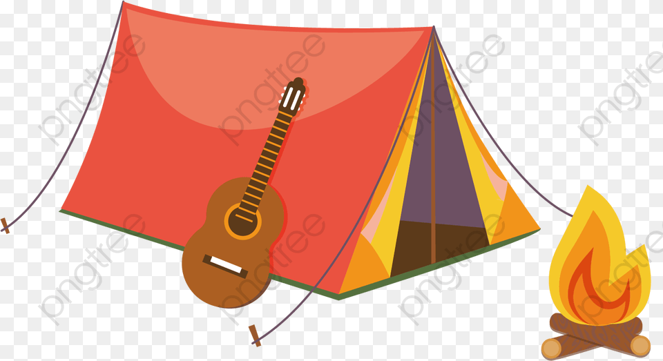 Tent Clipart Vector Tents Graphic, Camping, Guitar, Musical Instrument, Outdoors Free Png Download
