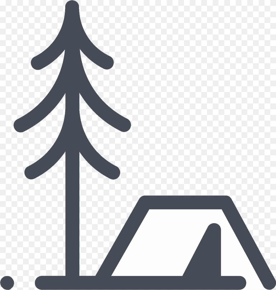 Tent In The Forest Icon Camping Tree Outline, Fir, Plant Free Png