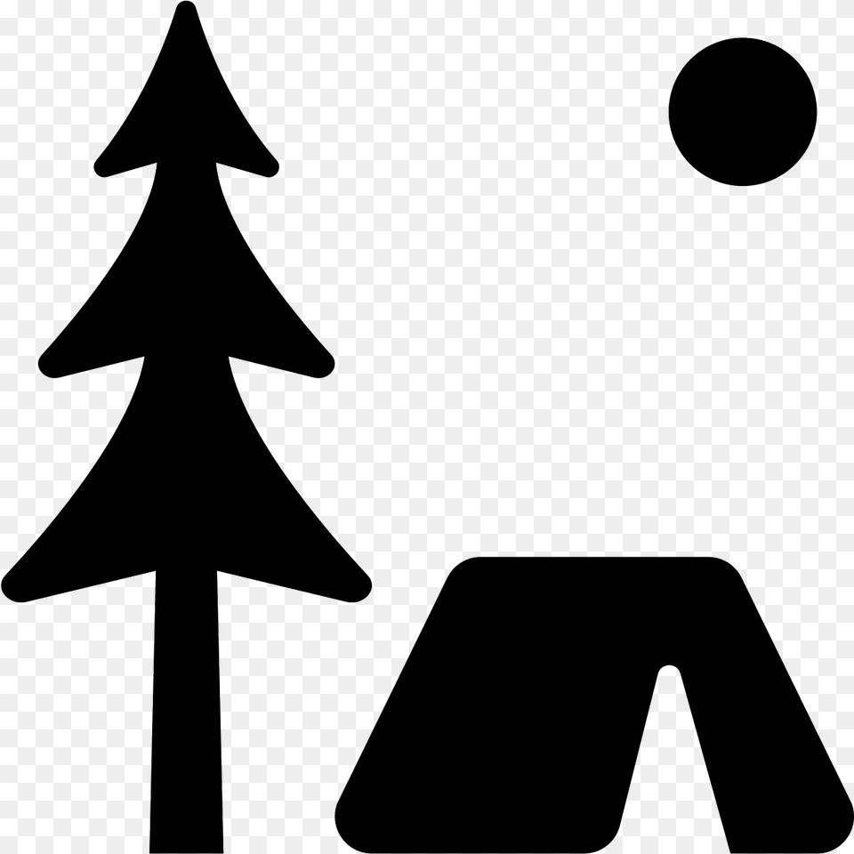 Tent In The Forest Icon Christmas Tree, Gray Free Png Download