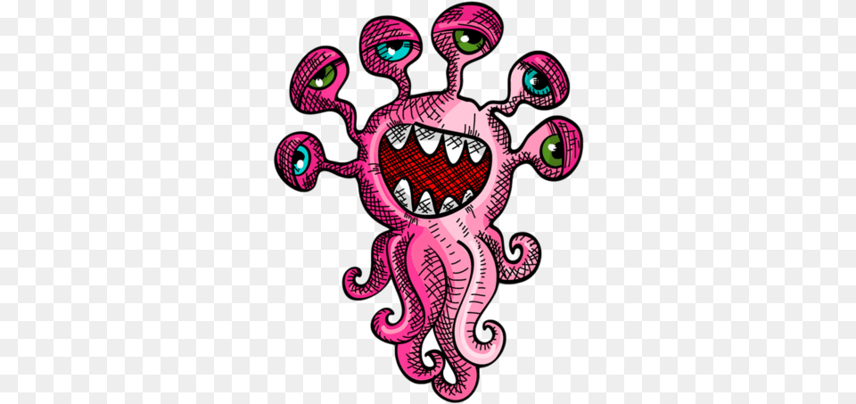 Tentacle Monster Nail Art Decals Cartoon Monster, Pattern Png