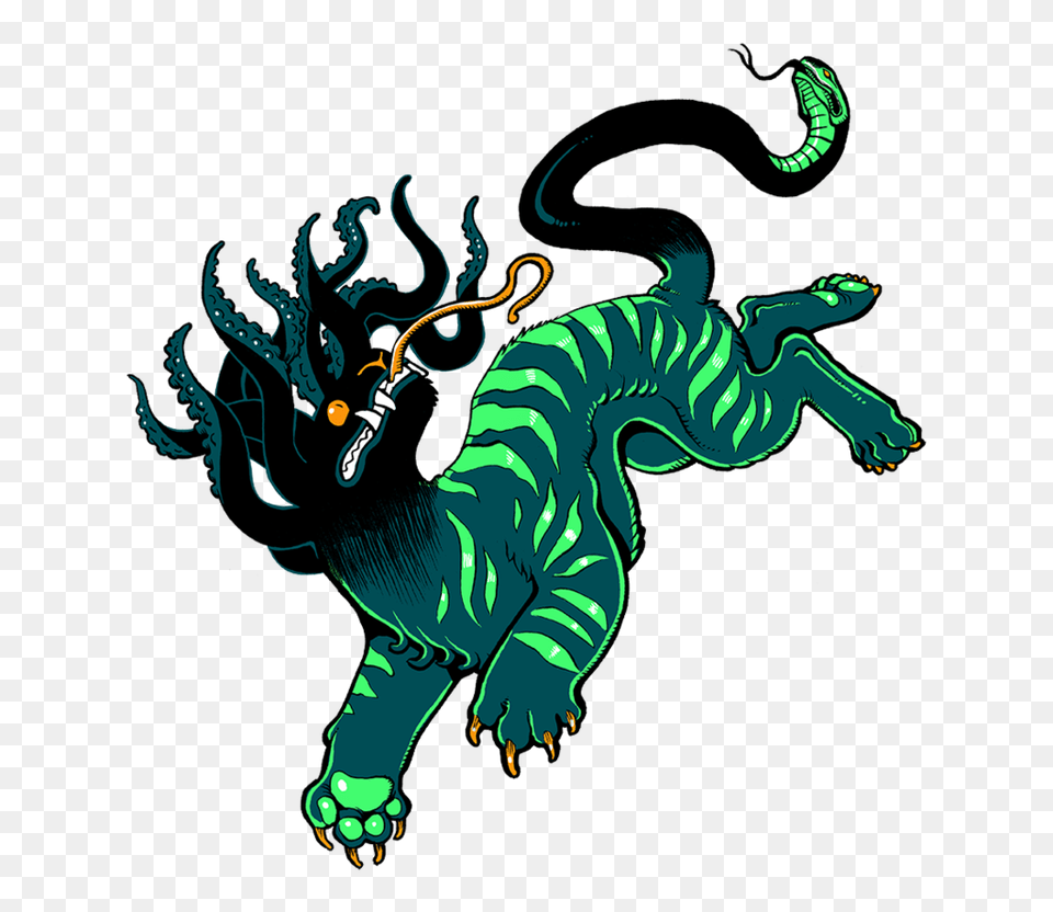 Tentacle Tiger Teefury, Electronics, Hardware, Animal, Dinosaur Free Png