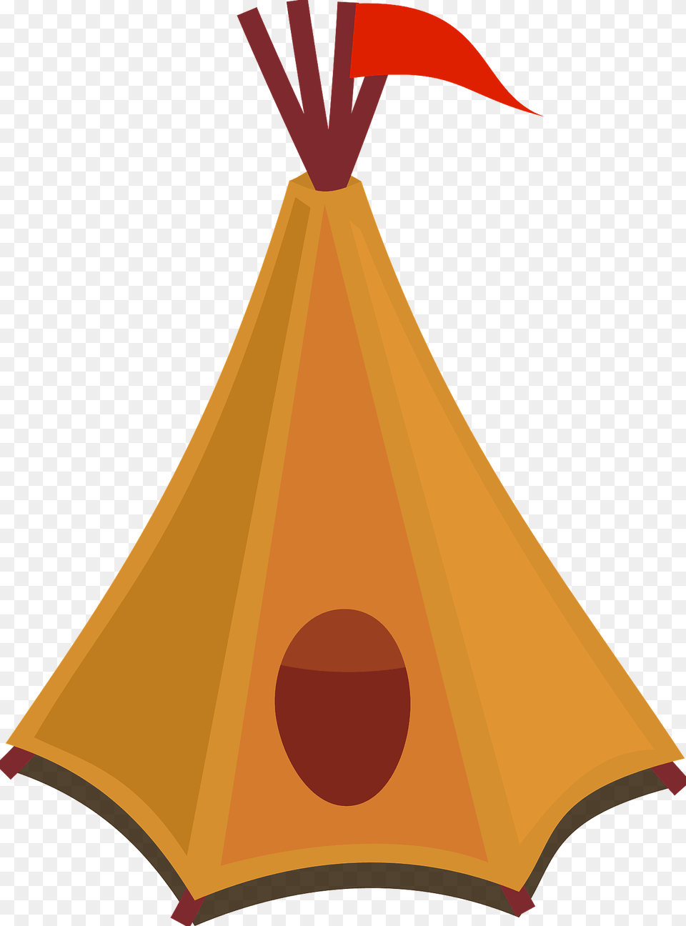 Tepee With Red Flag Clipart, Camping, Leisure Activities, Mountain Tent, Nature Png Image