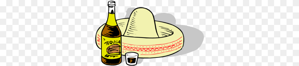 Tequila, Clothing, Hat, Bottle, Sombrero Png Image