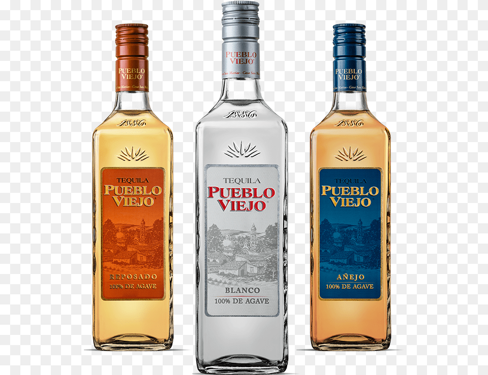 Tequila Pueblo Viejo, Alcohol, Beverage, Liquor, Bottle Free Png