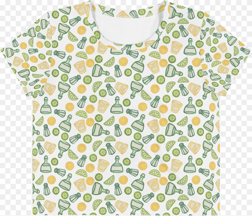 Tequila Shot Please All Over Print Crop Tee Pineapple, Blouse, Clothing, Pattern, T-shirt Free Png Download