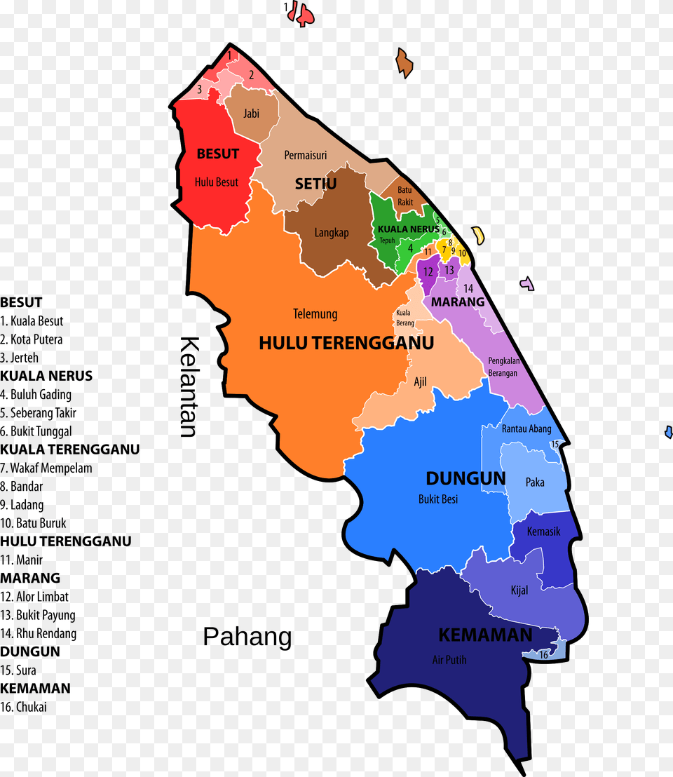 Terengganu New Electoral Map Clip Arts Terengganu Map, Chart, Plot, Atlas, Diagram Free Transparent Png