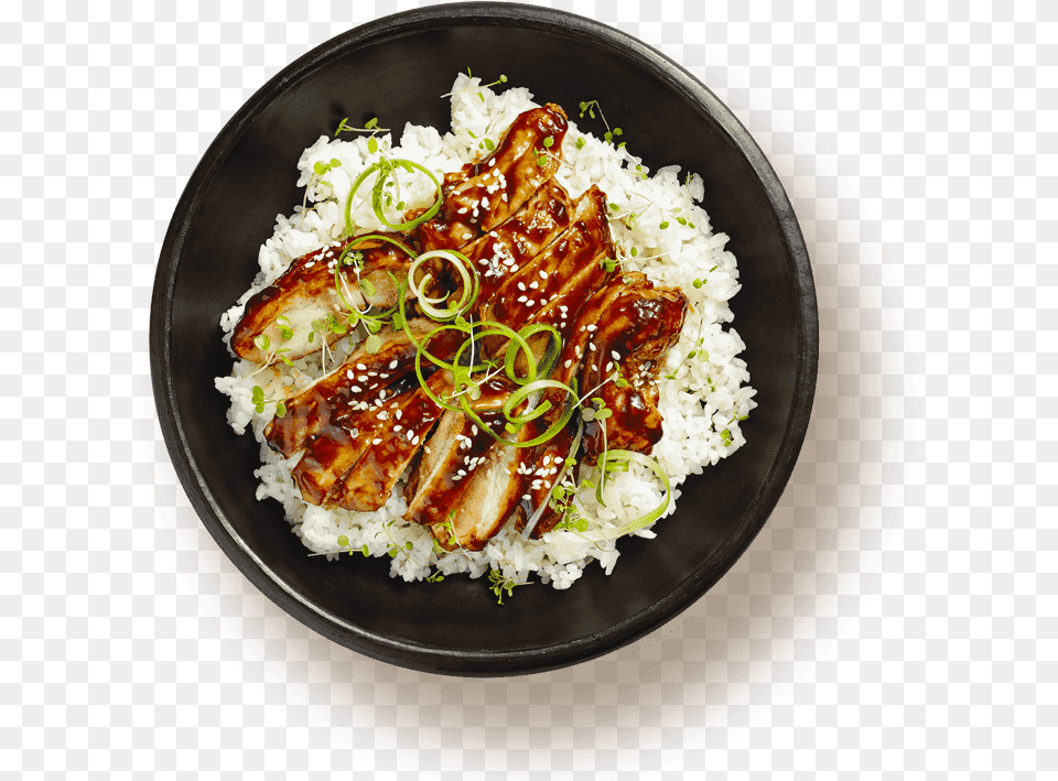 Teriyaki Chicken Asian Bowl Clipart Graphic Teriyaki Teriyaki Chicken Rice, Food, Food Presentation, Meal, Dish Free Png Download