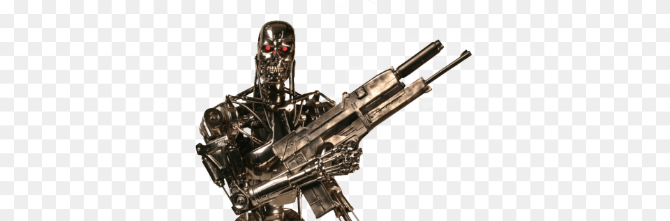 Terminator, Gun, Machine Gun, Weapon, Robot Png Image