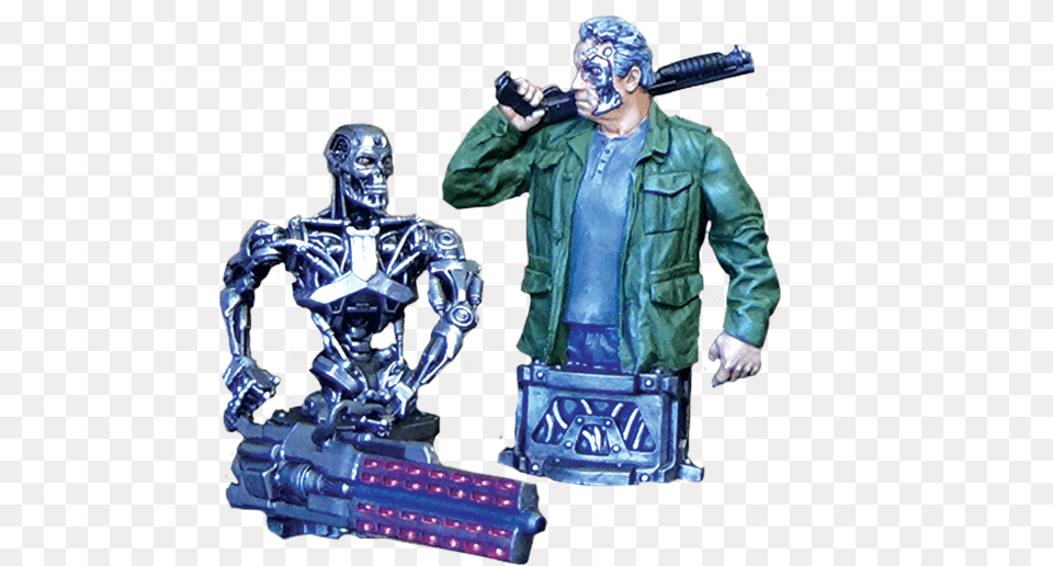 Terminator Genisys Guardian 2017 And T 800 From Terminator Figurine, Adult, Male, Man, Person Free Png Download