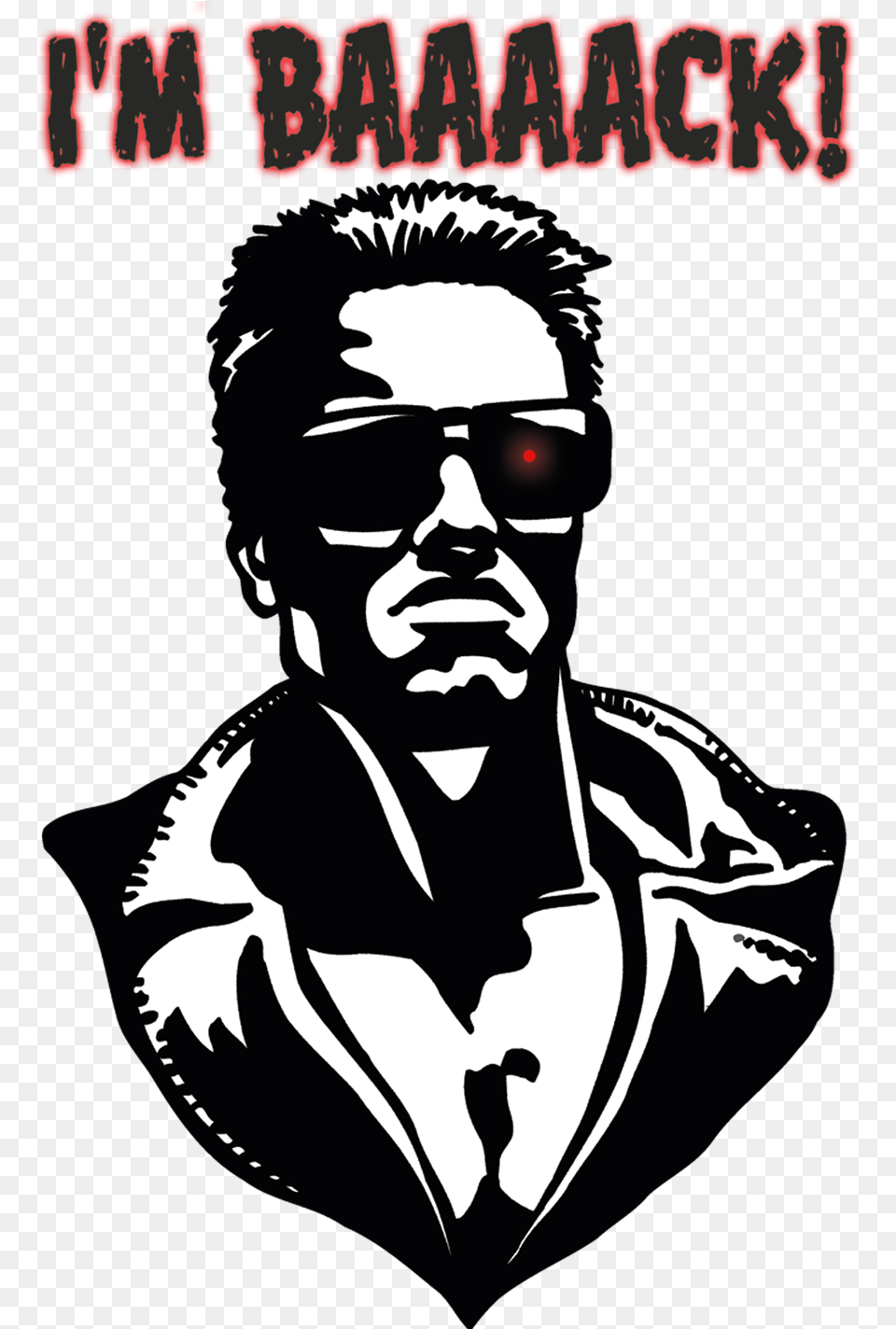 Terminator I M Back Did You Miss Me, Stencil, Adult, Person, Man Png Image