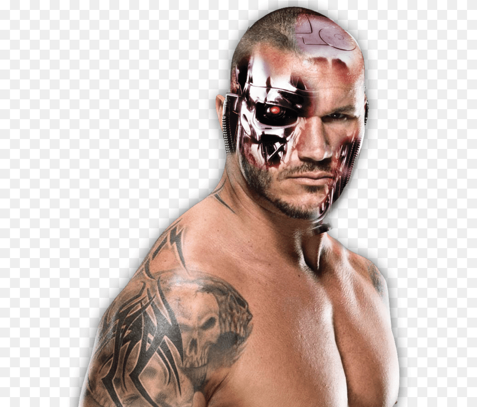 Terminator Transparent Randy Orton, Tattoo, Skin, Portrait, Photography Png Image