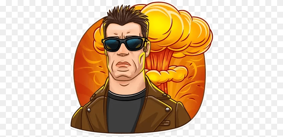 Terminator Whatsapp Stickers Stickers Cloud Sticker Terminator, Accessories, Sunglasses, Portrait, Face Free Png