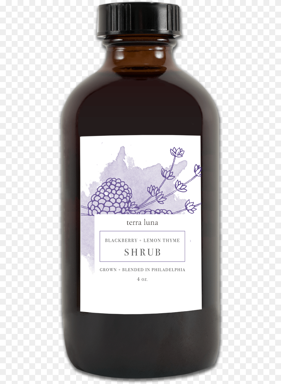 Terra Shrub Blackberry Glass Bottle, Food, Seasoning, Syrup Png