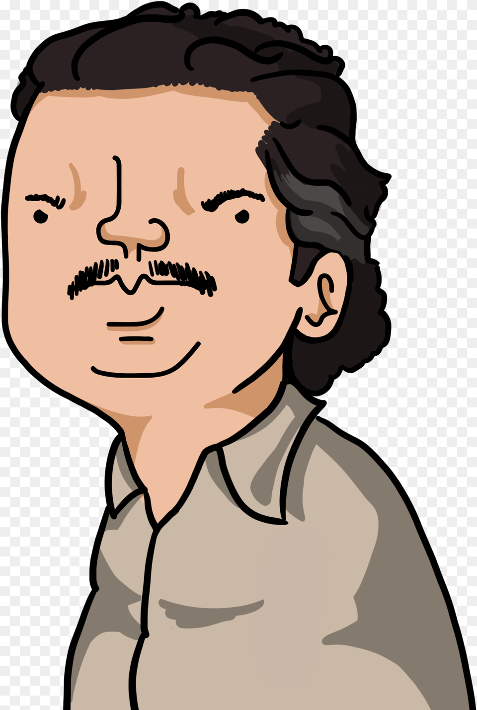 Terracid As Pablo Escobar Cartoon, Portrait, Photography, Face, Head Free Png Download