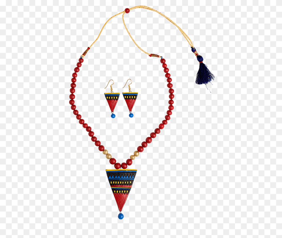 Terracotta Red Amp Blue Triangle Shape Necklace Lazo Diamond Bracelet, Accessories, Jewelry, Bead Free Transparent Png