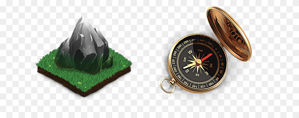 Terrain And Compass Icons Gauge, Accessories, Jewelry, Locket, Pendant Free Png Download