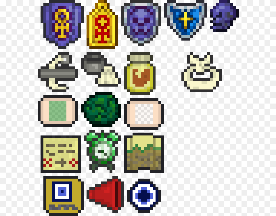 Terraria Ankh Shield Pixel Art Free Png