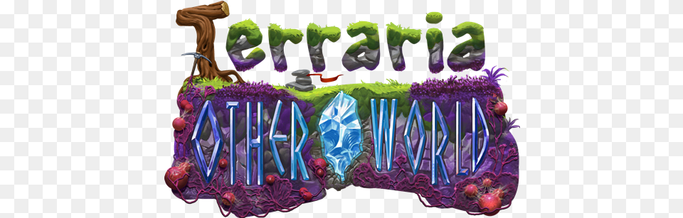 Terraria Other World Logo Small Terraria Otherworld Logo, Birthday Cake, Cake, Cream, Dessert Free Png Download