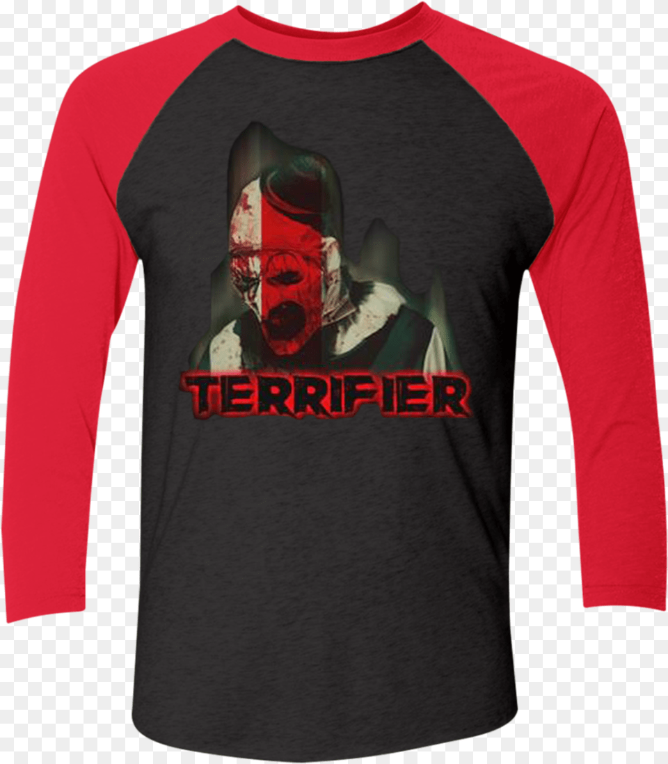 Terrifier Red Alert Baseball T Shirt, Clothing, Long Sleeve, Sleeve, T-shirt Png