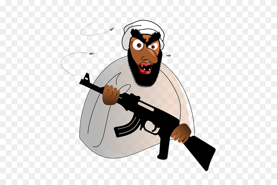 Terrorist, Weapon, Firearm, Person, Man Png Image