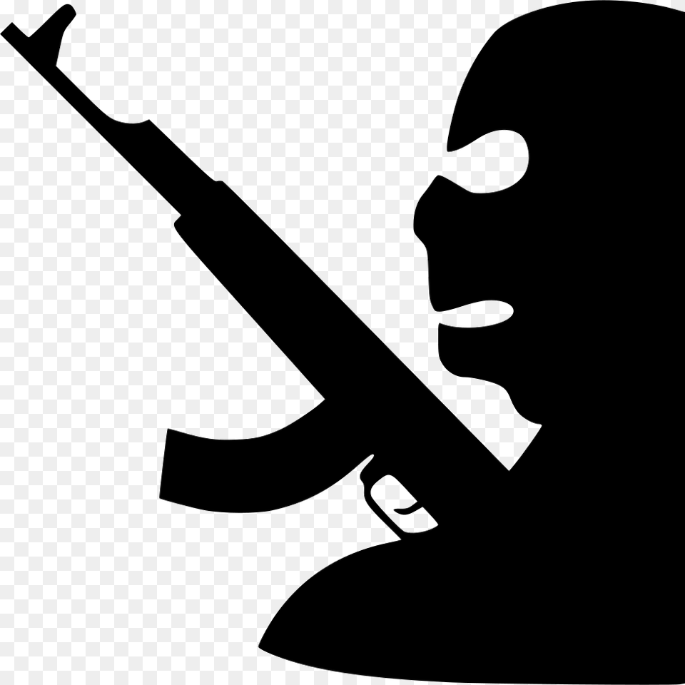 Terrorist, Firearm, Gun, Rifle, Silhouette Free Transparent Png