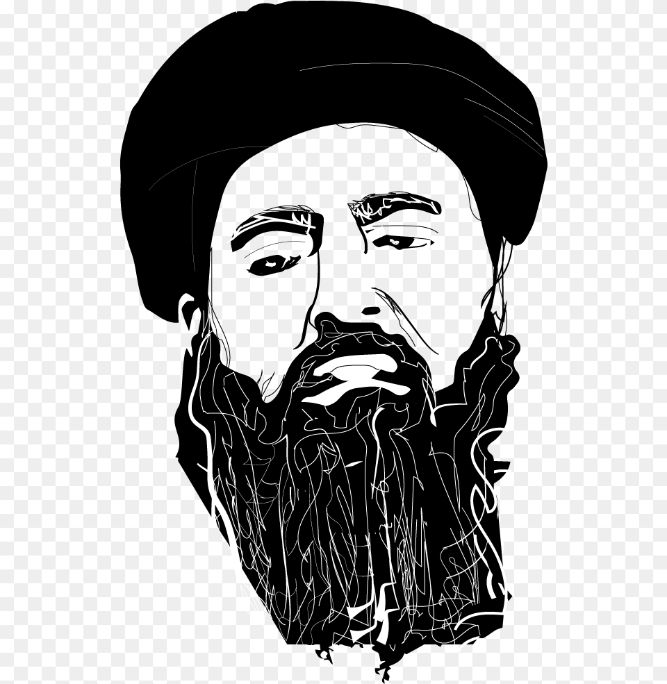 Terrorist Beard Abu Bakr Al Baghdadi, Stencil, Art, Adult, Male Free Png Download