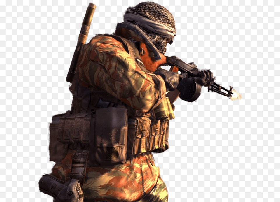 Terrorist Firing Evo Evolutionary Call Of Duty 4 Modern, Adult, Male, Man, Person Png