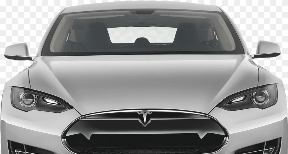 Tesla Car Tesla Car Front View, Vehicle, Transportation, Sedan, Bumper Free Png Download