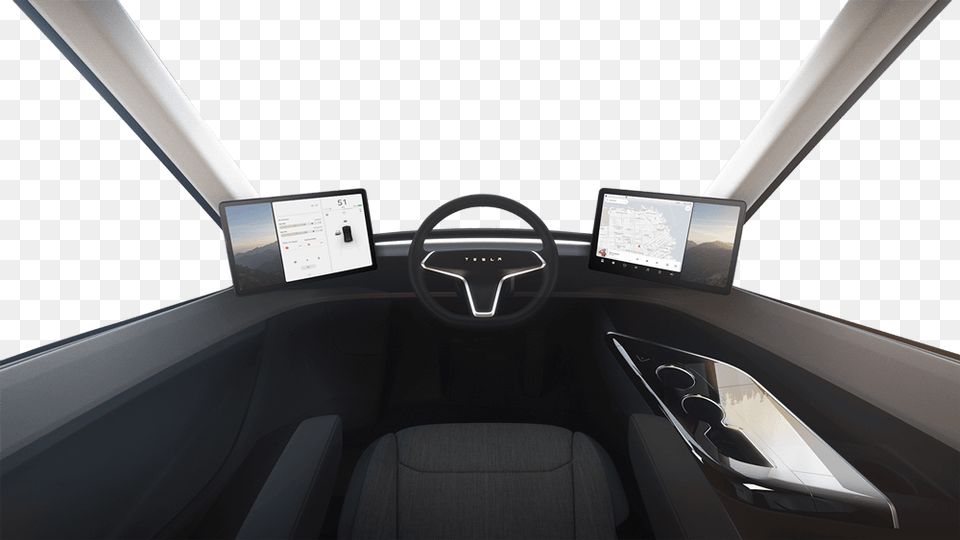 Tesla Interior Front, Car, Vehicle, Transportation, Screen Free Transparent Png