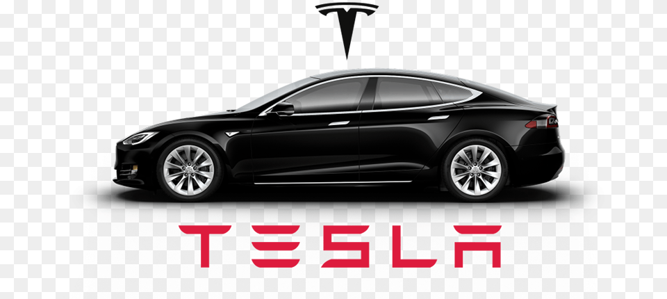 Tesla Logo And Black Model S 2010 Tesla Model, Wheel, Vehicle, Transportation, Spoke Free Transparent Png