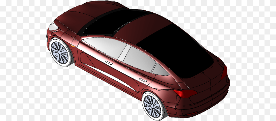 Tesla Model 3 3d Cad Library Grabcad Executive Car, Alloy Wheel, Vehicle, Transportation, Tire Png Image