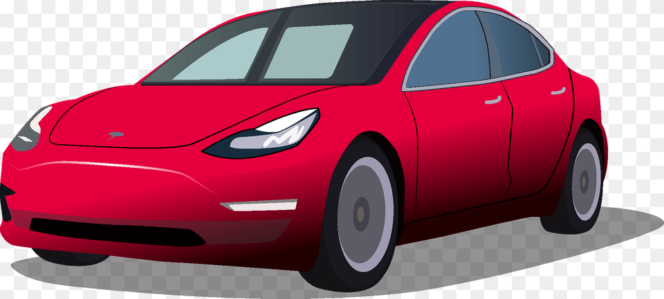Tesla Model 3 Clipart, Car, Vehicle, Sedan, Transportation Png