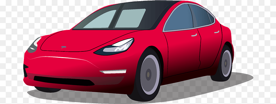 Tesla Model 3 Clipart Transparent Sports Car, Wheel, Vehicle, Machine, Sedan Free Png Download