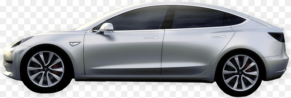 Tesla Model 3 Grey Side View, Alloy Wheel, Vehicle, Transportation, Tire Png Image