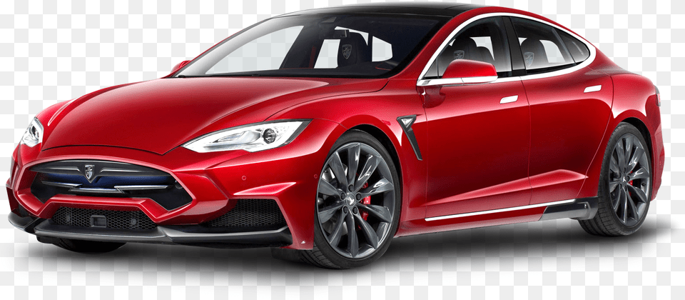 Tesla Model S Red Car Sedan, Transportation, Vehicle, Machine Png Image