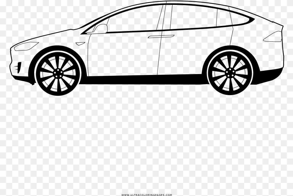 Tesla Model X Coloring, Gray Free Png Download