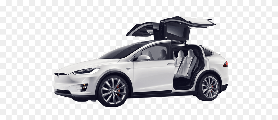 Tesla Model X White Open Doors, Alloy Wheel, Vehicle, Transportation, Tire Free Transparent Png