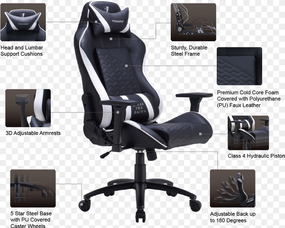 Tesoro Introduces New Zone Balance Gaming Chairs Features Of A Gaming Chair, Cushion, Home Decor, Furniture, Headrest Free Transparent Png