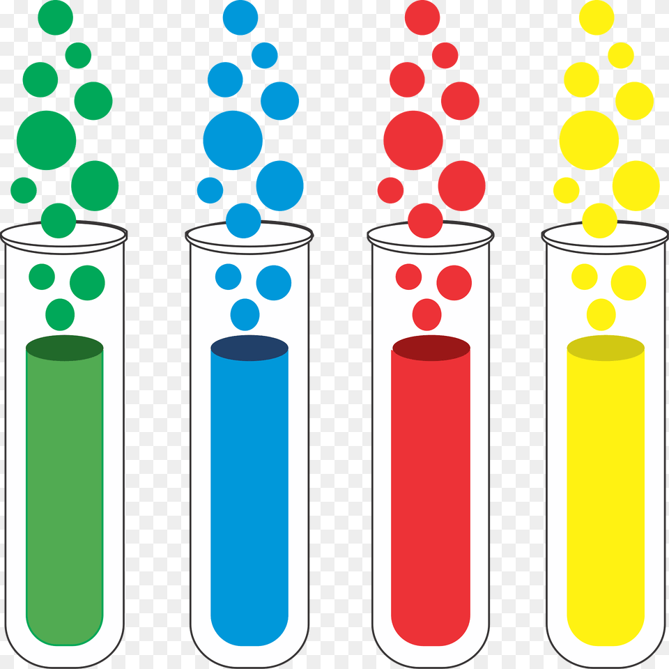 Test Tubes With Green Blue Red And Yellow Liquid Clipart, Dynamite, Weapon Free Png Download