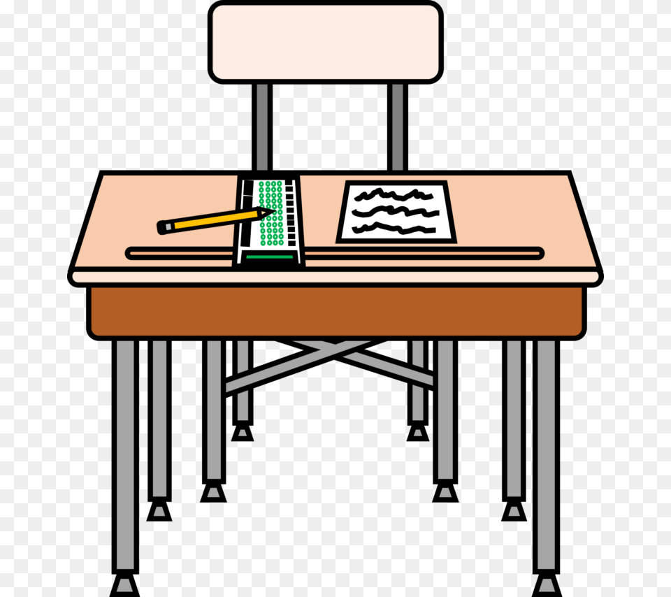 Testing Clipart All Ready For A Test, Desk, Furniture, Table, Computer Free Png