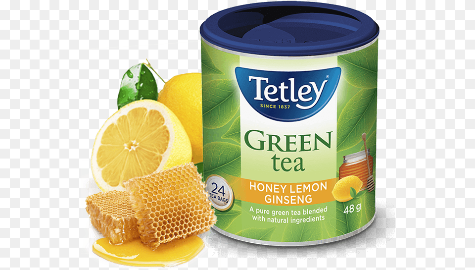 Tetley Honey Lemon Ginseng Green Tea Tetley Super Green Tea, Citrus Fruit, Food, Fruit, Produce Png