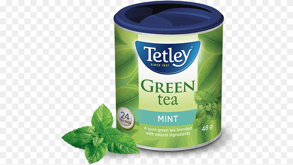 Tetley Mint Green Tea Tetley Mint Green Tea, Herbs, Plant, Herbal, Tin Free Png Download