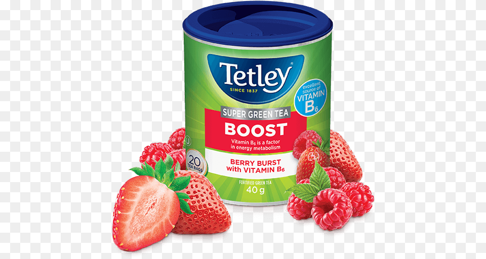 Tetley Super Green Boost With Vitamin B6 Tetley Boost Green Tea, Berry, Food, Fruit, Plant Free Transparent Png