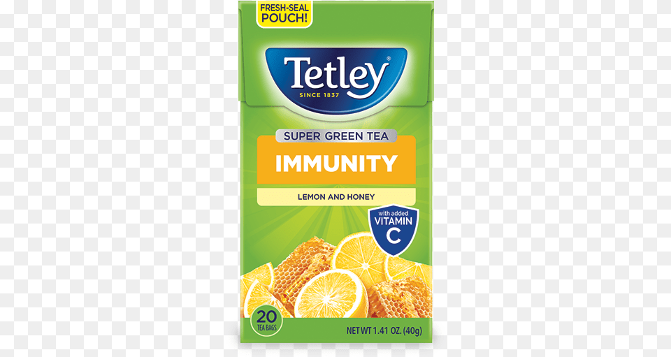 Tetley Super Green Tea Immune Honey, Advertisement, Citrus Fruit, Food, Fruit Free Png Download