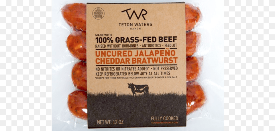 Teton Waters Ranch Uncured Cheddar Bratwurst Bratwurst, Animal, Cattle, Cow, Livestock Png Image