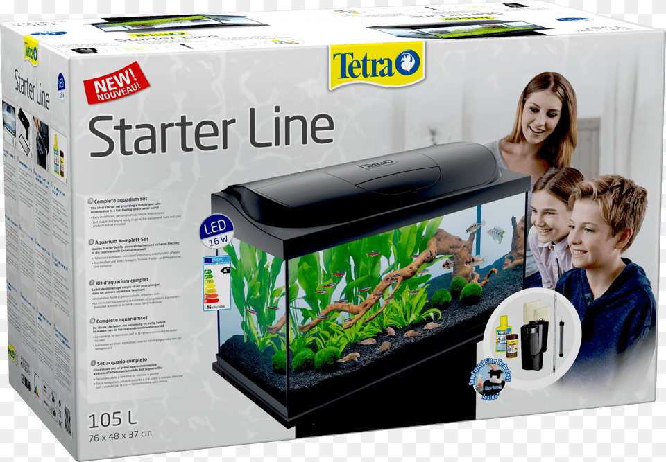 Tetra Starter Line Led 105l Aquarium Tetra 105 Litre Fish Tank, Animal, Sea Life, Water, Boy Png Image