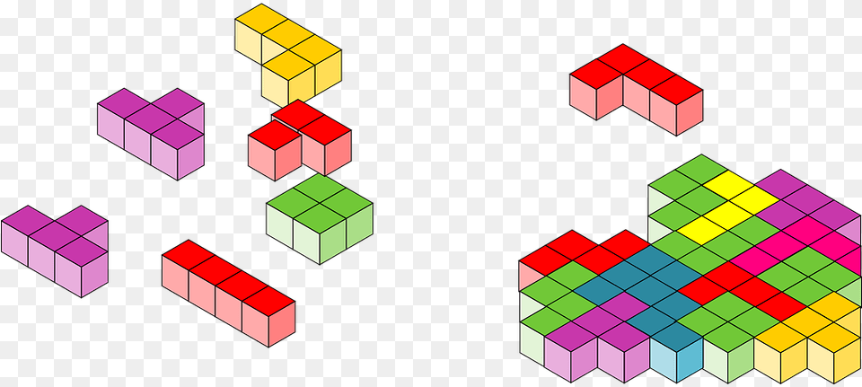 Tetris Blocks Puzzle Game 3d Video Game Pieces Transparent Tetris, Toy, Chess, Rubix Cube, Dynamite Png Image