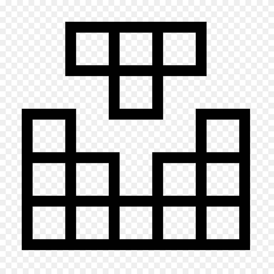 Tetris Icon, Gray Png