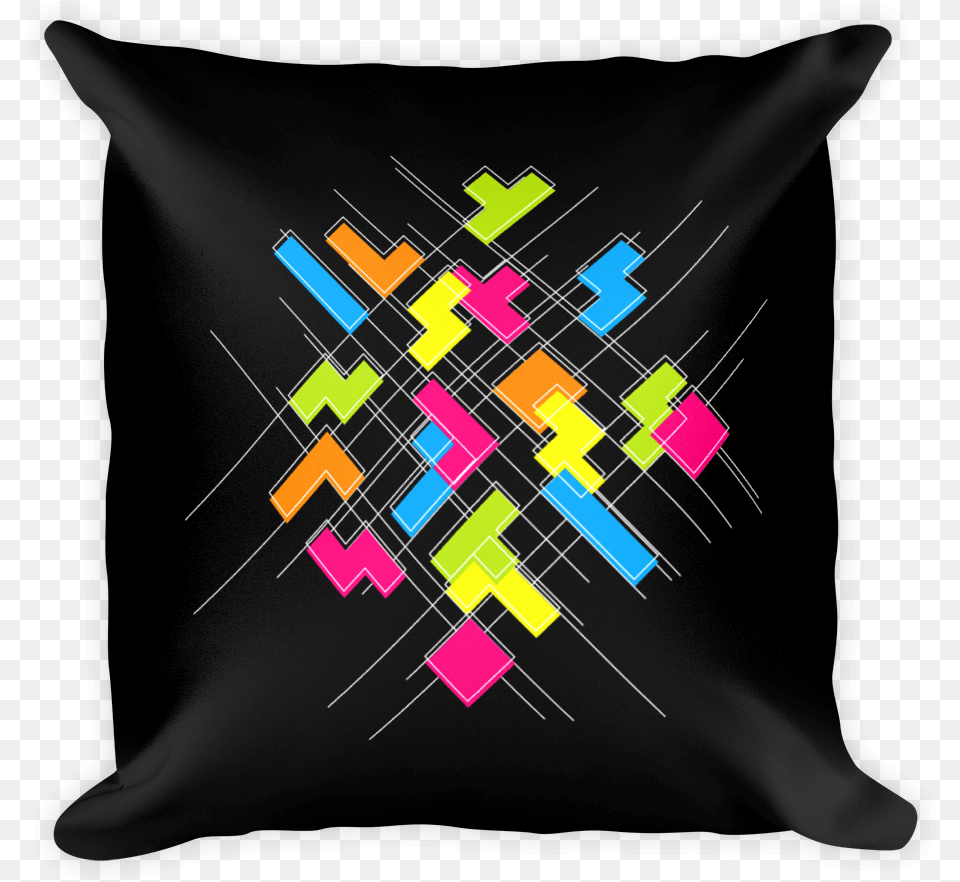 Tetris Matrix Mayhem Pillow Front Tetris 20oz Coffee Mug, Cushion, Home Decor, Art, Graphics Png Image