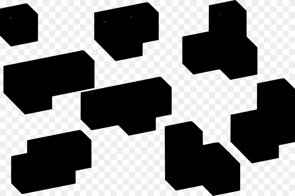 Tetris Pieces In 3d, Gray Png Image